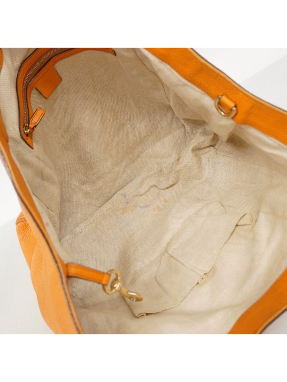 ★SOLD★ Gucci Tote Soho Leather Orange Gold - Picture 4 of 10